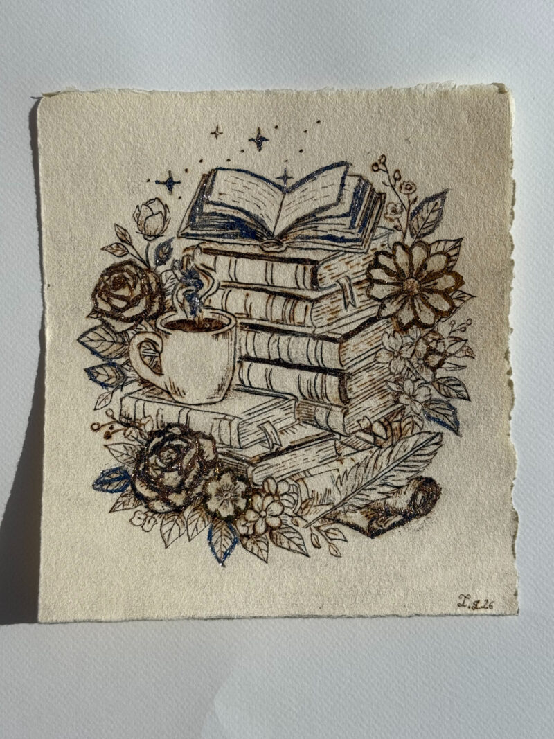 Incisione fatta a mano - Amante della Lettura